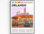 Poster stampabile di Orlando, regalo per il parco a tema della Florida