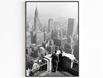 Stampa del Chrysler Building, poster vintage di New York City, poster vintage estetico, foto stampabile in bianco e nero, regalo per coppie in viaggio