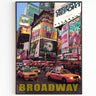Stampa teatrale di Broadway, arte murale colorata di Manhattan, poster retrò di New York, film di New York, stampa vibrante degli USA, NY estetica, poster di viaggio pop