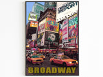 Stampa teatrale di Broadway, arte murale colorata di Manhattan, poster retrò di New York, film di New York, stampa vibrante degli USA, NY estetica, poster di viaggio pop