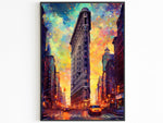 Poster di viaggio di New York City, luci pop, arte murale colorata di Manhattan, stampa vivace degli USA, regalo di viaggio fatto a mano negli USA, dipinto a olio di New York