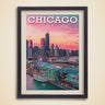Skyline colorato di Chicago | Poster