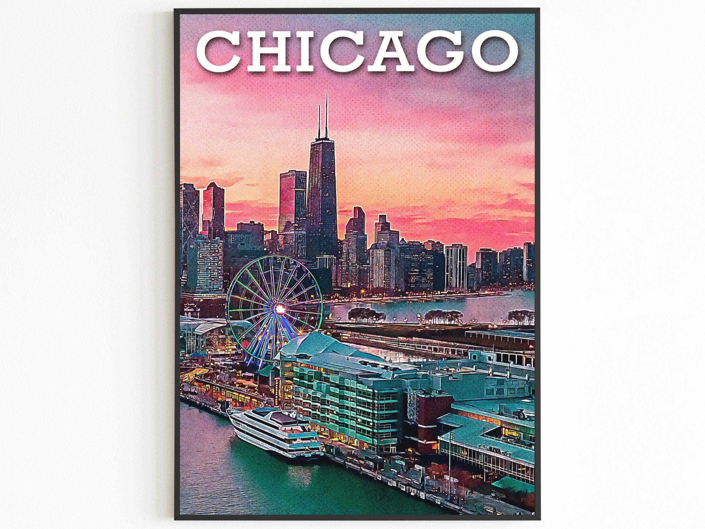Chicago Colorful Skyline | Poster