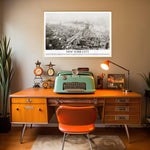 Poster vintage con paesaggio di New York, ponte di Brooklyn, ponte di Manhattan, fotografia in bianco e nero, regalo di New York, vecchia foto storica