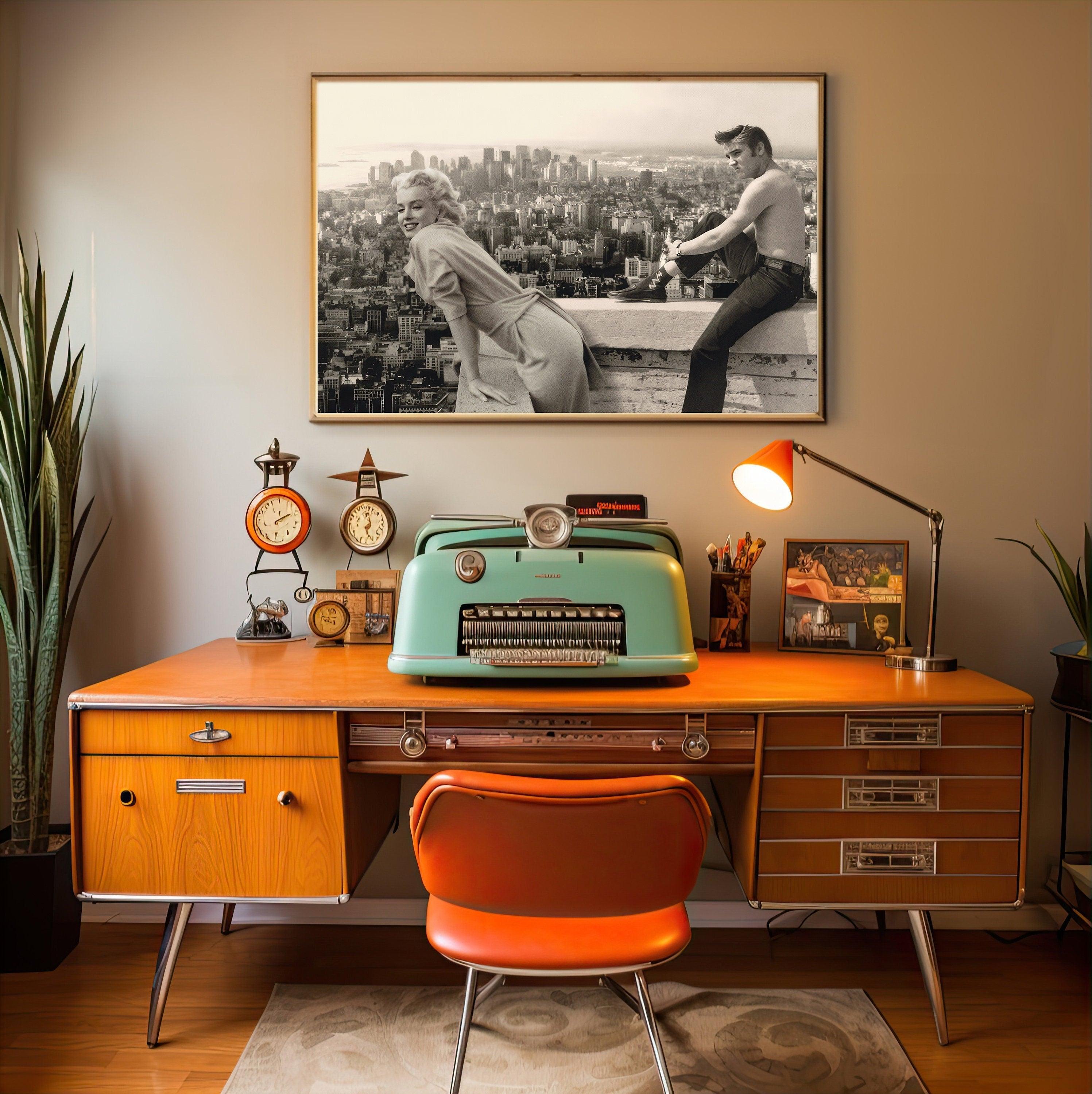 New York Printable Poster, Elvis Presley Print, Black And White Photo Gallery, 1950s Gift, Old Hollywood Decor, Aesthetic Vintage Wall Art